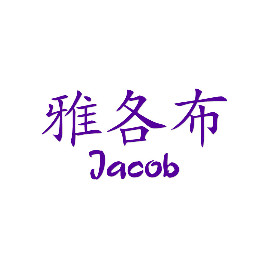 Chinese Symbol Jacob Name - Decal Sticker - Multiple Colors